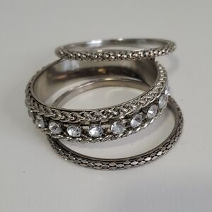 Elegant Silver Bangle Set